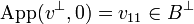 \mathrm{App}(v\orth, 0) = v_{11}\in B\orth