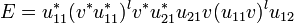 E = u^*_{11}(v^*u^*_{11})^lv^*u_{21}^*u_{21}v(u_{11}v)^lu_{12}