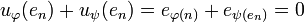 u_\varphi(e_n) + u_\psi(e_n) = e_{\varphi(n)} + e_{\psi(e_n)} = 0