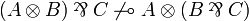 (A\tens B)\parr C \not\limp A\tens (B\parr C)