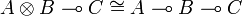 A\tens B \limp C \cong A\limp B \limp C