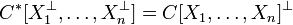 C^*[X_1\orth,\ldots,X_n\orth]=C[X_1,\ldots,X_n]\orth