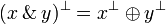 (x\with y)\orth = x\orth \plus y\orth